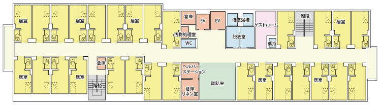 横浜市の介護付き有料老人ホーム エクセレント横濱桜並木　2F～4F