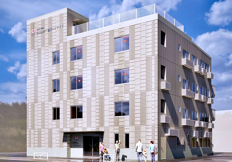 横浜市の小規模多機能型居宅介護 エクセレント磯子ベイサイド【外観パース】